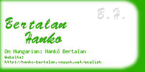 bertalan hanko business card